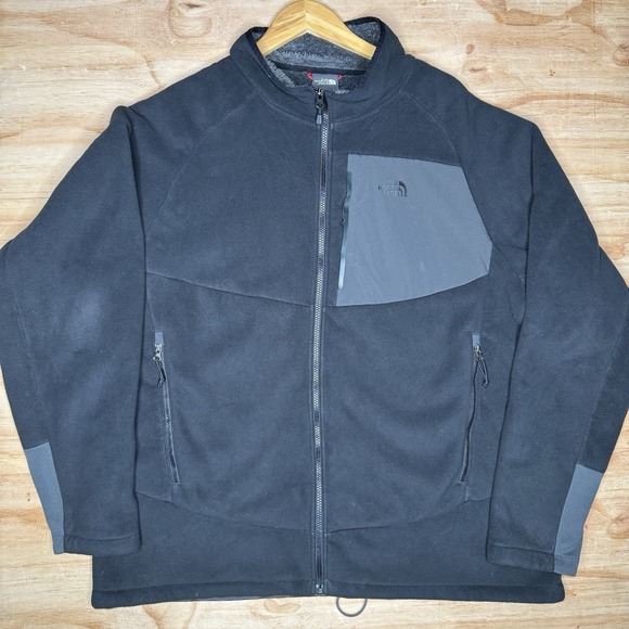 North Face Jacket Mens XL Black Chimborazo Sherpa Lined Fleece Full Zip‎ Read - Picture 1 of 8